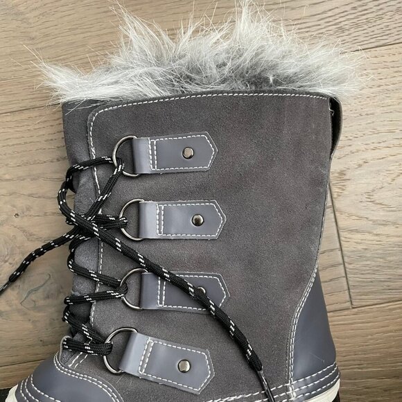 Outbound 3M Thinsolate Water Res Suede & Manmade Winter Boots Frost Grey Blk 9 - Picture 8 of 13